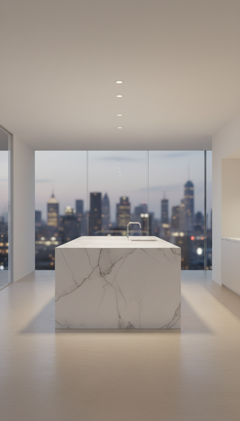 Chef Kitchen With Marble Island